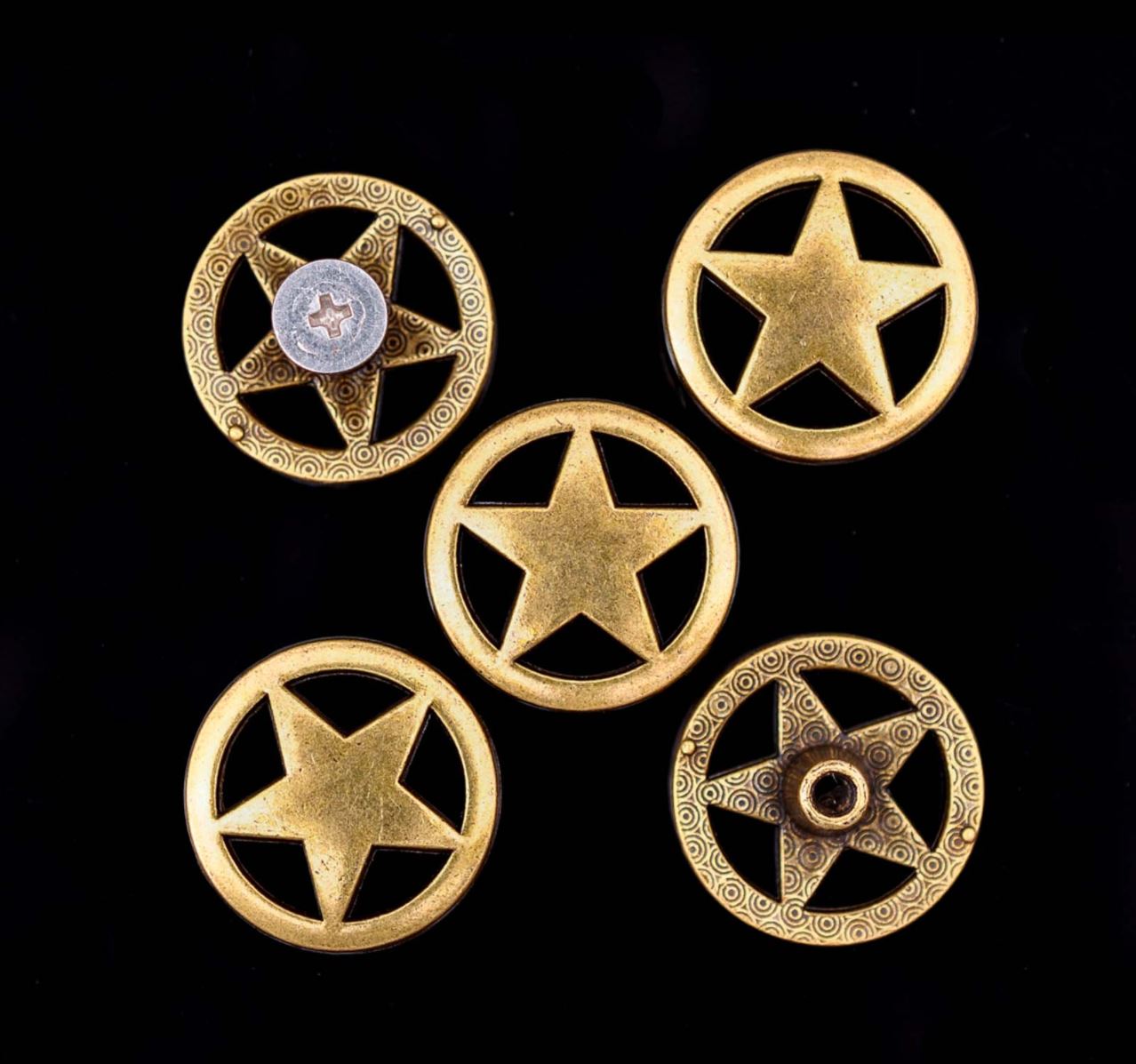 Texas Star 19 mm Western Concho gold matt zum Schrauben