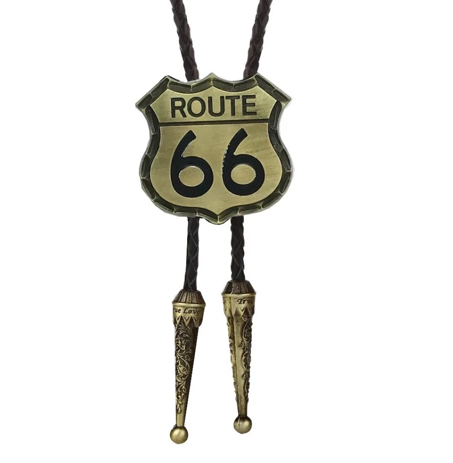 Western Bolo Tie „Route 66“ – Krawatte Texas Rodeo Indianer Style