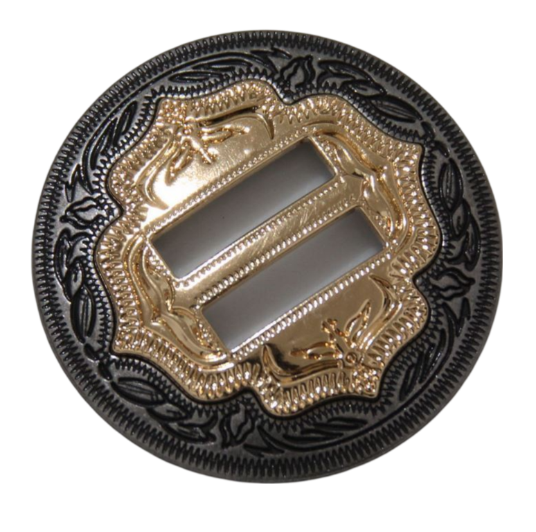 Schlitz Concho 32 mm silber/gold für Schnallen und Riemen