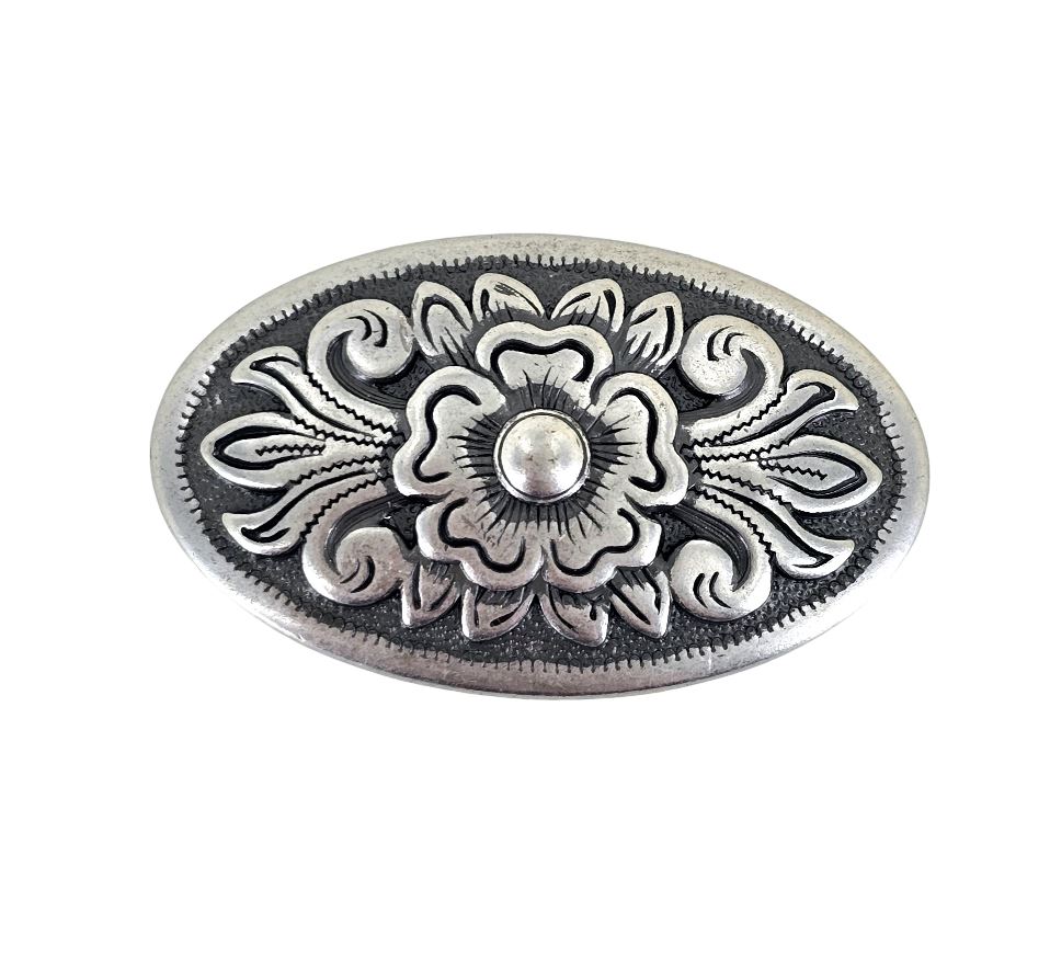Western Blumen Flower Oval Concha Nieten zum Schrauben Pferde 4,5 x 3 cm