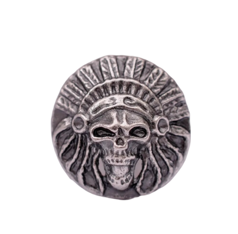 Western Concho Skull Concha Nieten Ziernieten Indianer Totenkopf 34 mm