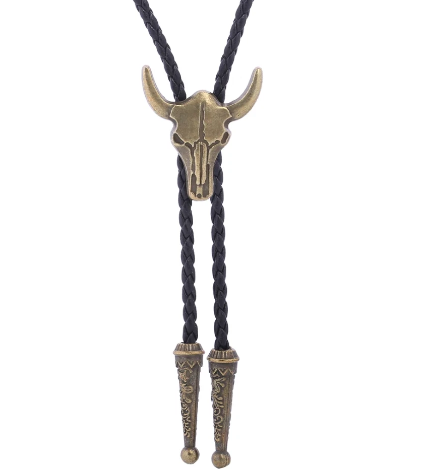 Western Bolo Tie „Ancient Longhorn“ – Krawatte Texas Rodeo Indianer Style