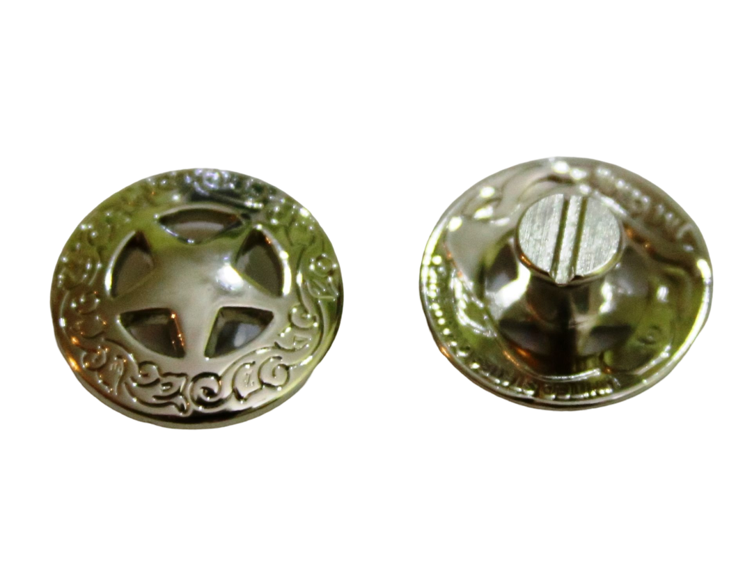 Texas Star 21 mm Western Concho glänzend zum Schrauben