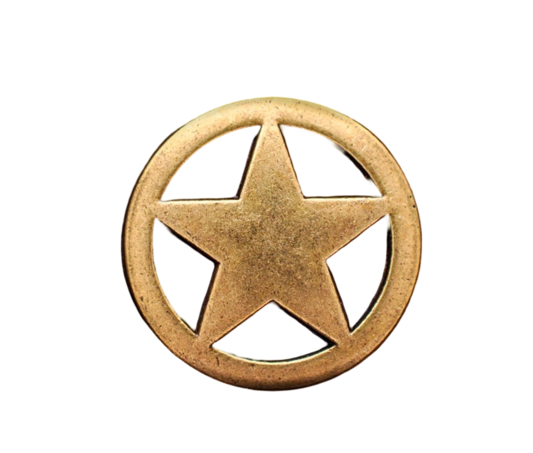 Texas Star 19 mm Western Concho gold matt zum Schrauben