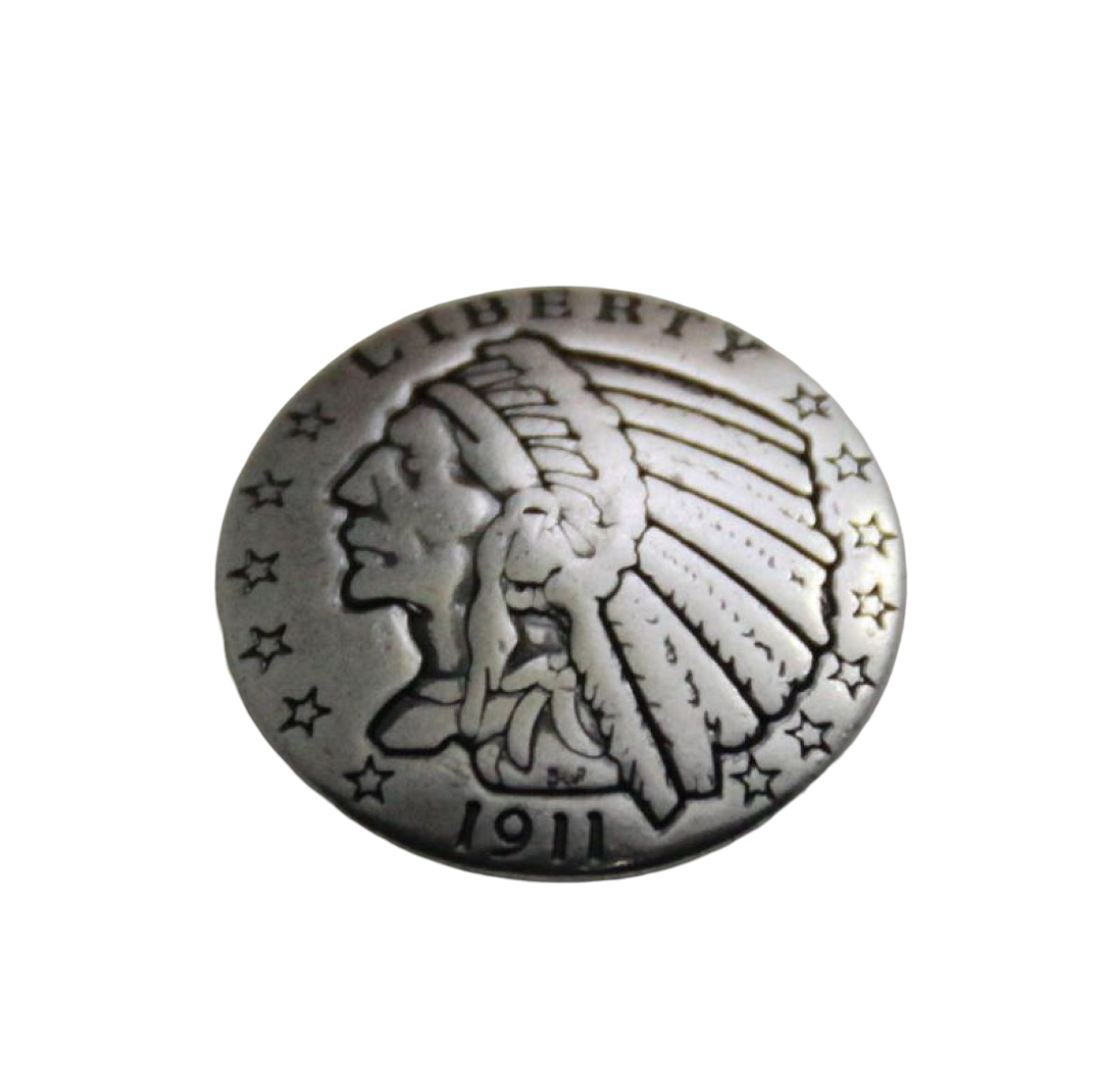 Indianer 21 mm Western Concho matt zum Schrauben