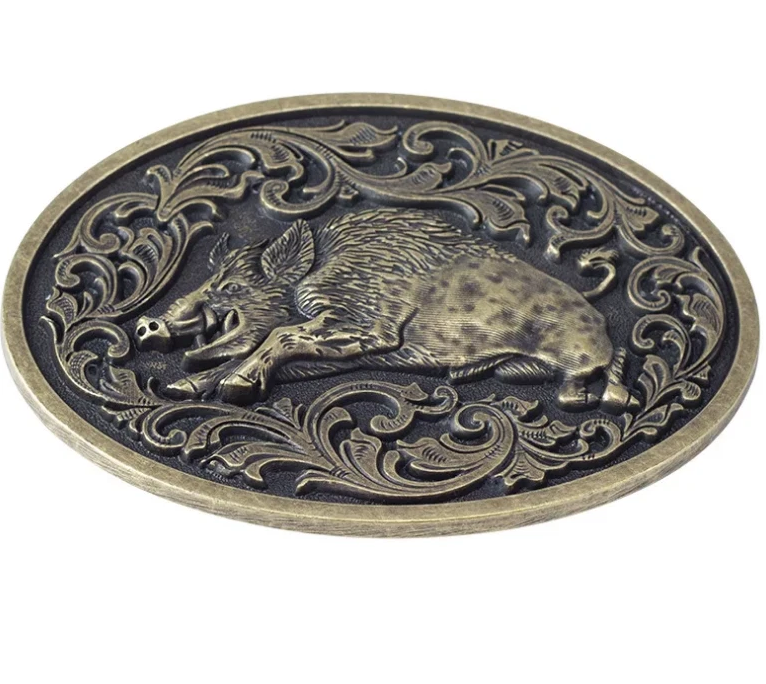 Gürtelschnalle Wildschwein für Gürtel bis 4 cm Breite