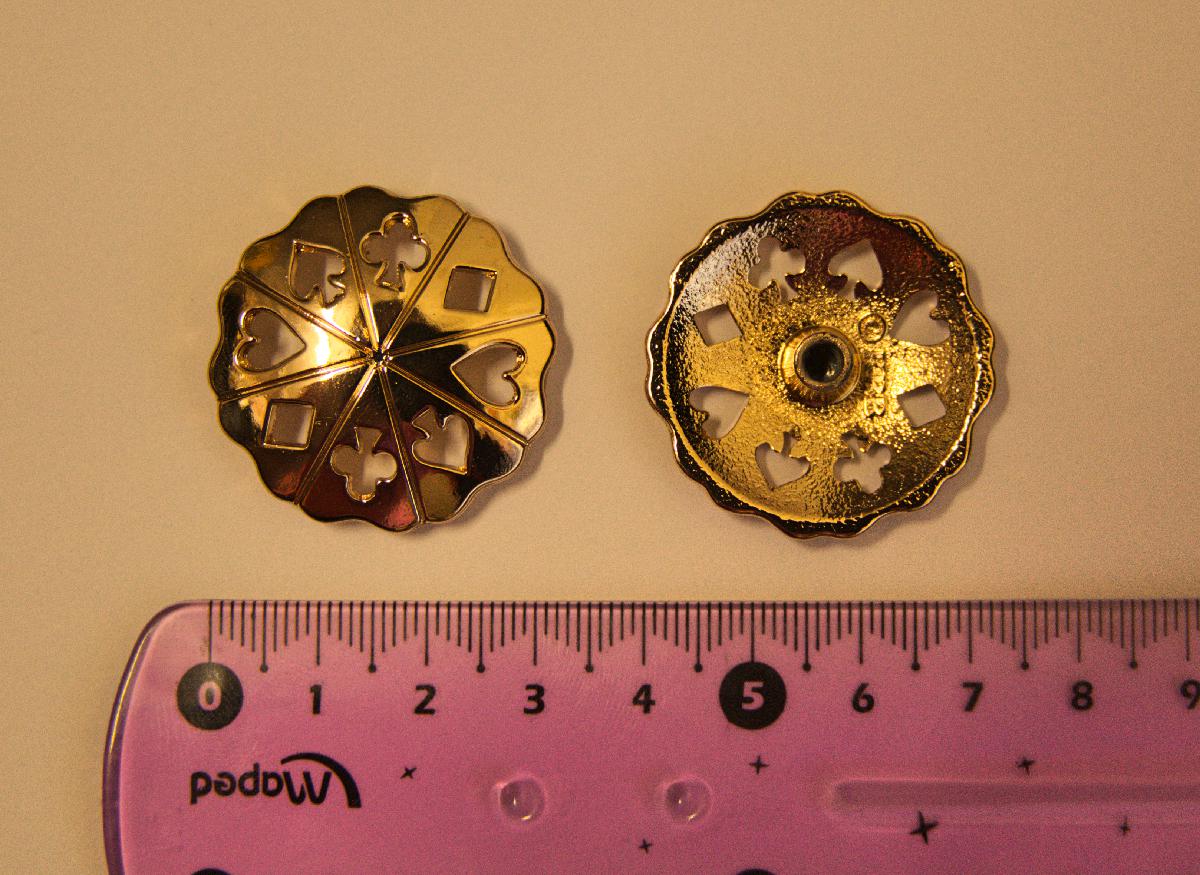 Poker Symbole 32 mm vergoldet Western Concho zum Schrauben