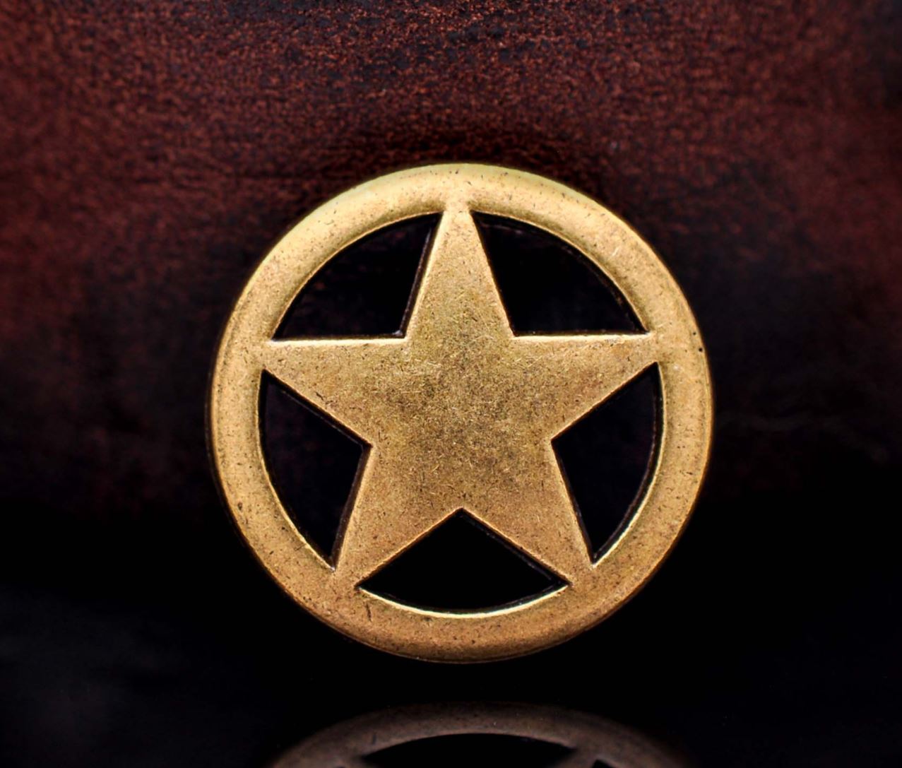 Texas Star 19 mm Western Concho gold matt zum Schrauben