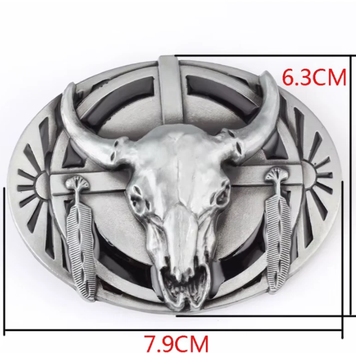 Gürtelschnalle Golden Longhorn für Gürtel bis 4 cm Breite