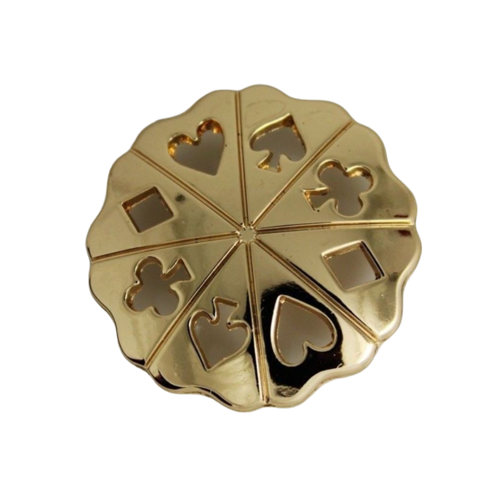 Poker Symbole 32 mm vergoldet Western Concho zum Schrauben