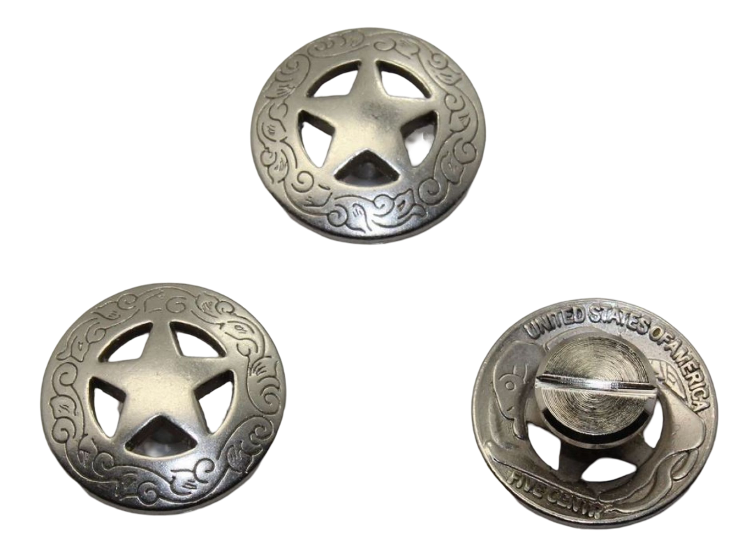 Texas Star 21 mm Western Concho matt zum Schrauben