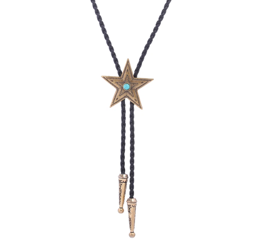 Western Bolo Tie „Lone Star“ – Krawatte Texas Rodeo Indianer Style