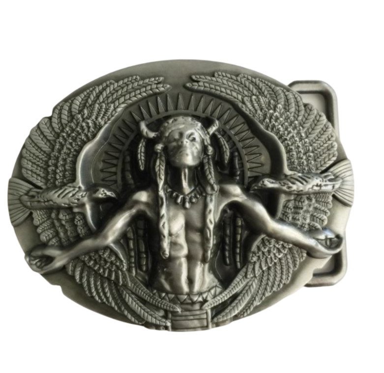 Gürtelschnalle Indianer / Adler für Gürtel bis 4 cm Breite