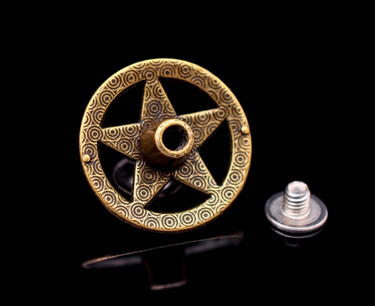 Texas Star 19 mm Western Concho gold matt zum Schrauben