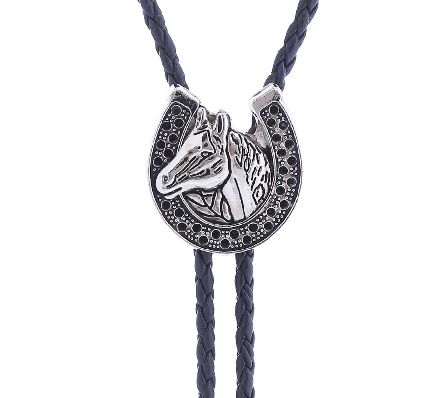 Western Bolo Tie „Lucky Horse“ – Krawatte Texas Rodeo Indianer Style