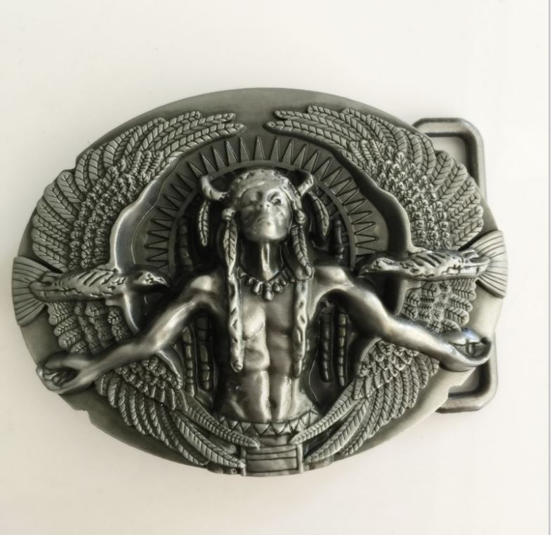 Gürtelschnalle Indianer / Adler für Gürtel bis 4 cm Breite