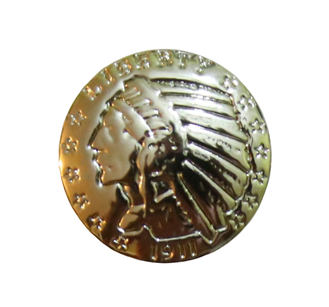 Indianer 21 mm Western Concho glänzend zum Schrauben