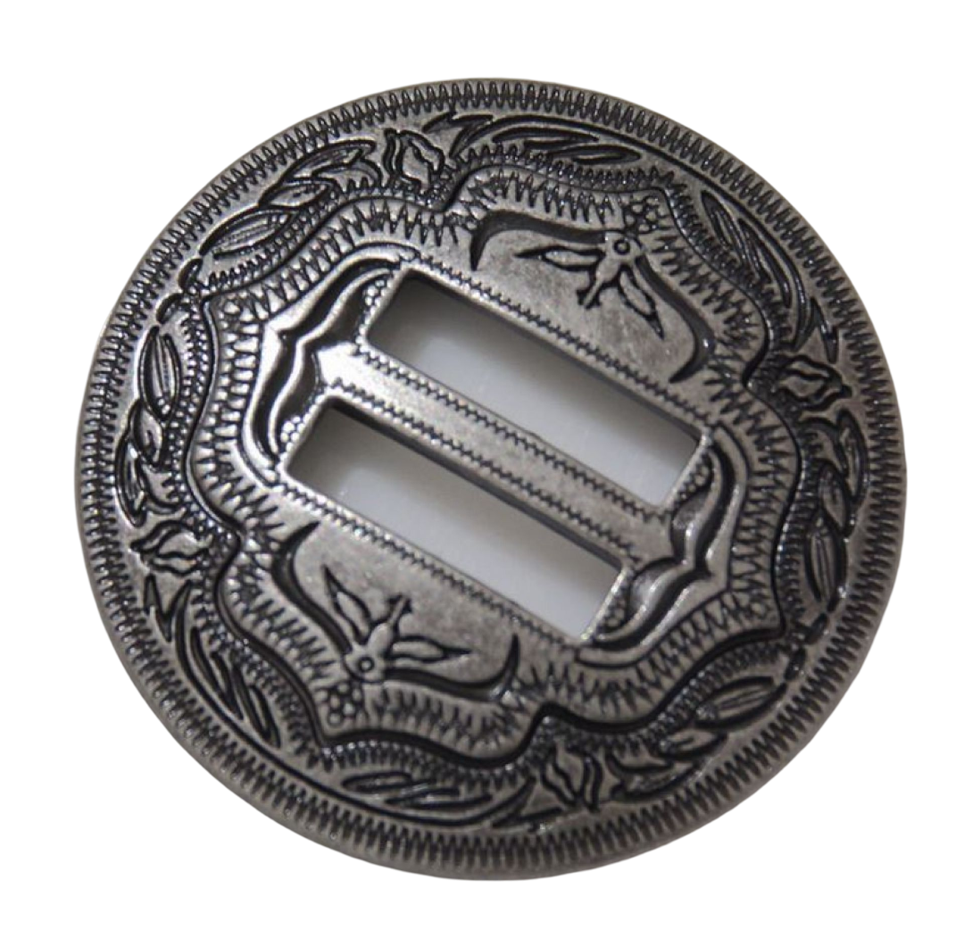 Schlitz Concho 32 mm silber matt für Schnallen und Riemen