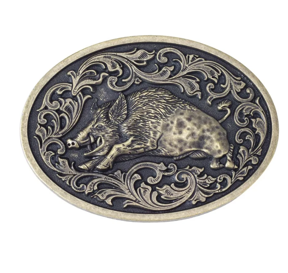 Gürtelschnalle Wildschwein für Gürtel bis 4 cm Breite