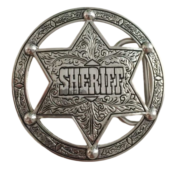 Gürtelschnalle Sheriff Stern für Gürtel bis 4 cm Breite